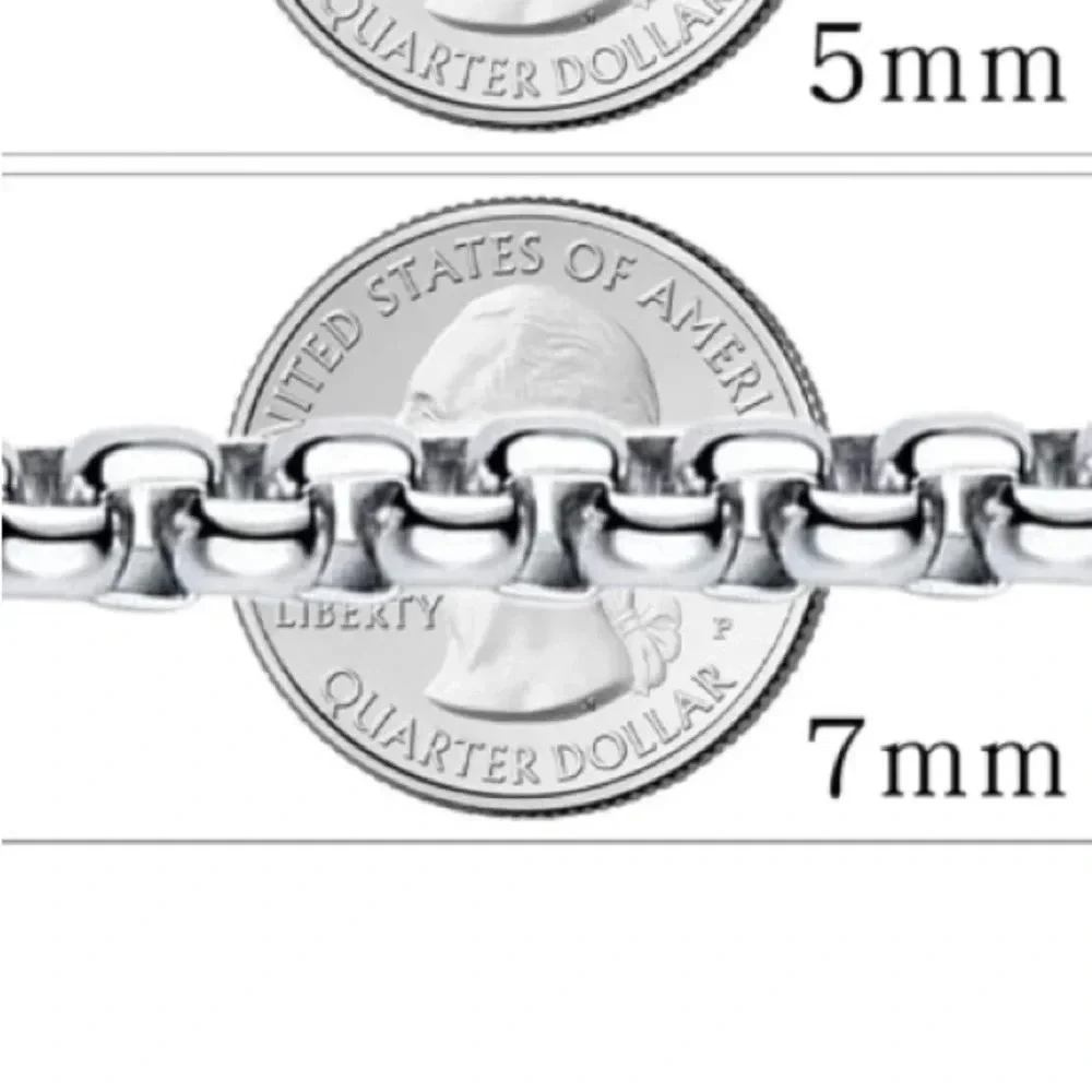7mm Square Rolo Stainless Steel Bracelet for Men & Women - Picture 8 of 8